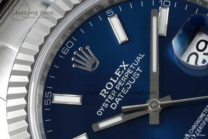 0219 DateJust 41 126334 NTF 1:1 Best Edition 904L Steel Blue Stick Dial on Oyster Bracelet VR Durable 2280